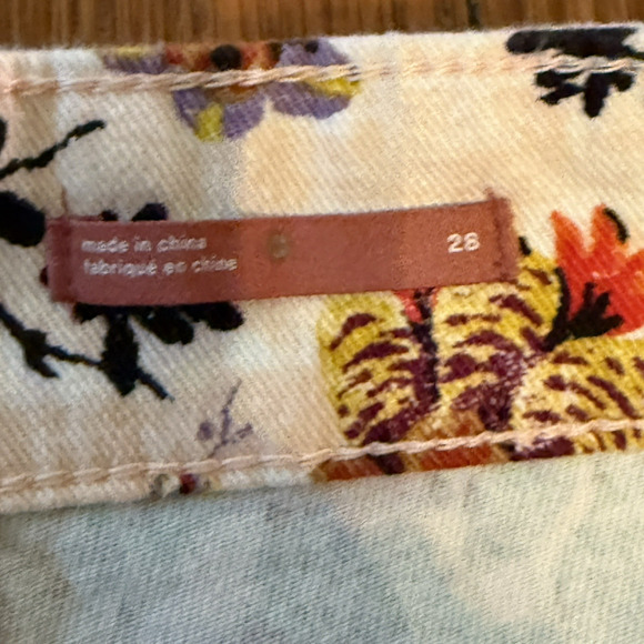 Anthropologie x Pilcro Floral Jeans The Cigarette Slim Straight Size 28 - Picture 10 of 11
